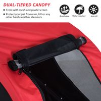 PawHut Foldable Pet Bike Trailer Dog/Cat, Red