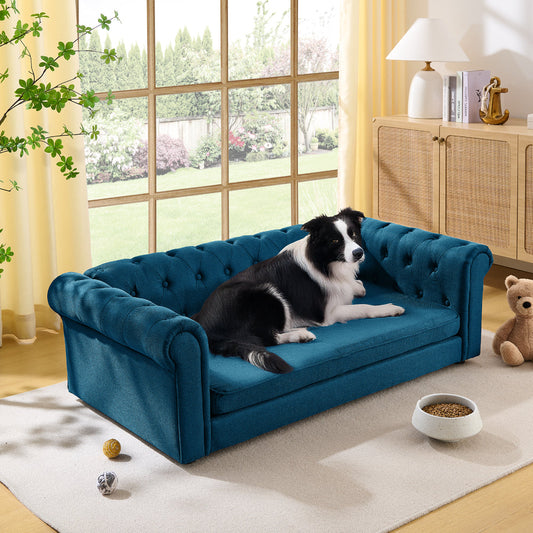 Elegant rectangular pet bed for big and oversized dogs, durable