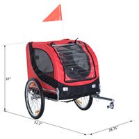 PawHut Foldable Pet Bike Trailer Dog/Cat, Red
